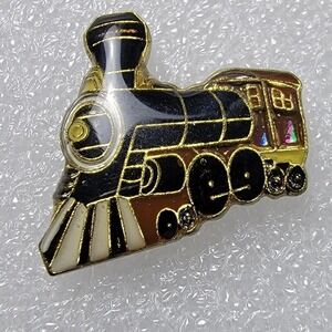 Amtrak Railroad Black & Gold Locomotive Lapel Hat Pin Tie Tack Vintage